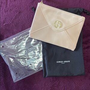 Fun and Beautiful Small Nude Flat Pouch Giorgio Armani